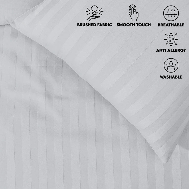 Stripe Duvet Covers Bedding Set with Pillowcases & Fitted Sheet