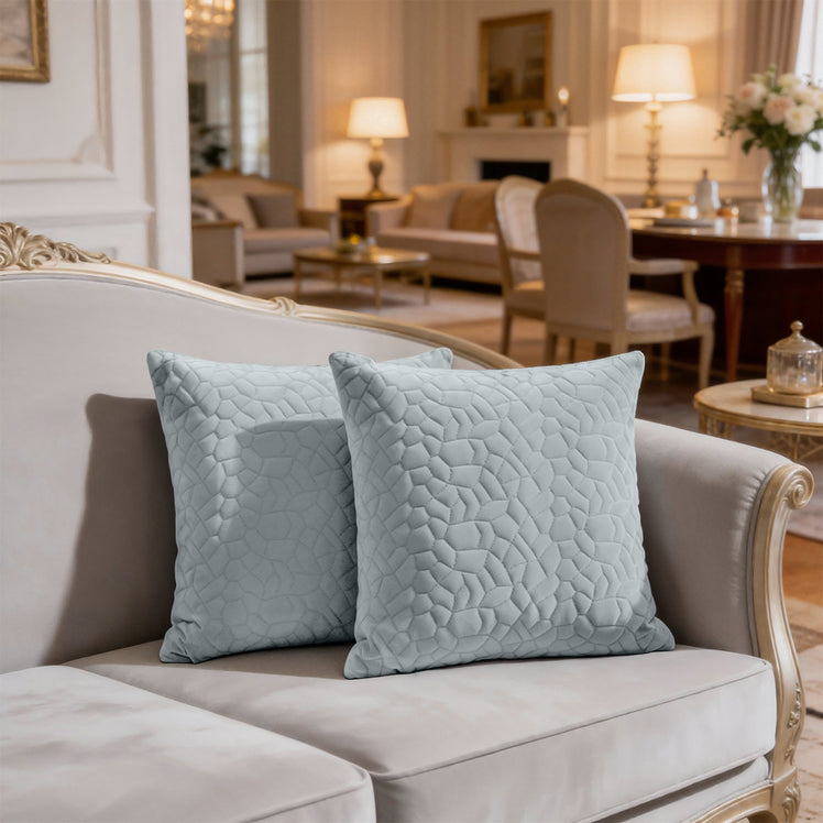 Velvet Embossed Pattern Cushion Covers Pebbles