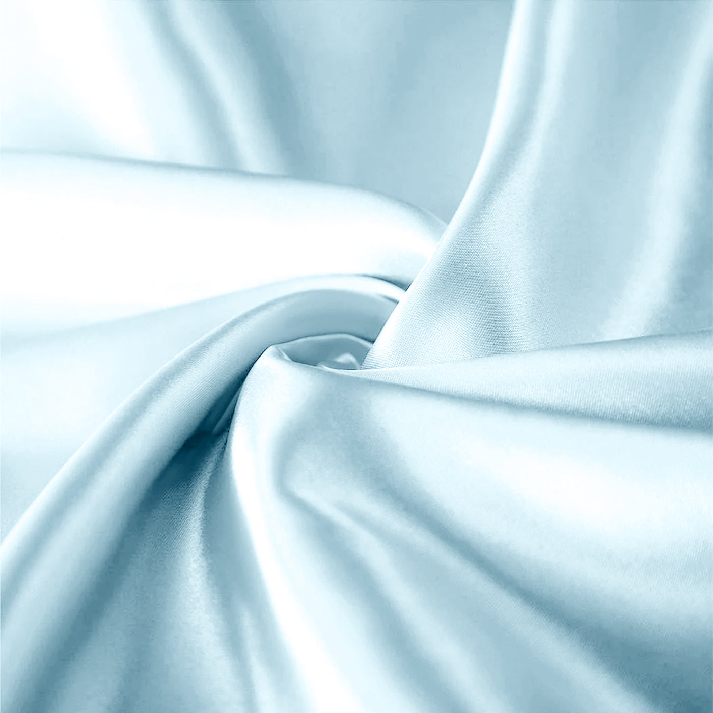 Satin Silk Pillowcases Pair Sky Blue