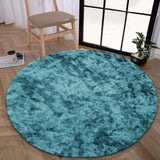Faux Fur Anti Slip Soft Plush Shaggy Rug Tie Dye Teal