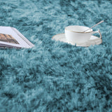 Anti Slip Soft Plush Teal Shaggy Rug