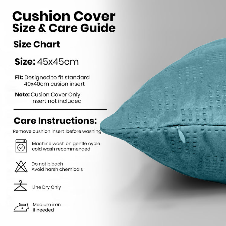 Velvet Embossed Pattern Cushion Covers Check
