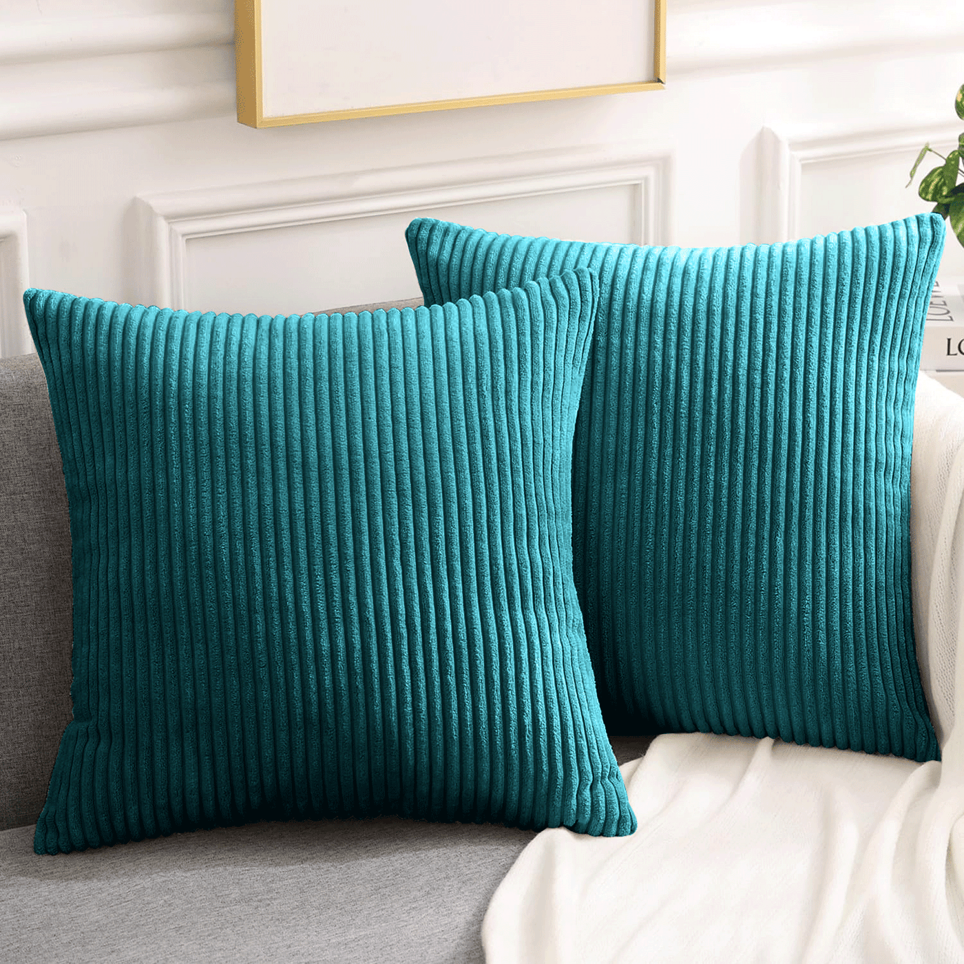 Velvet Striped Corduroy Cushion Covers