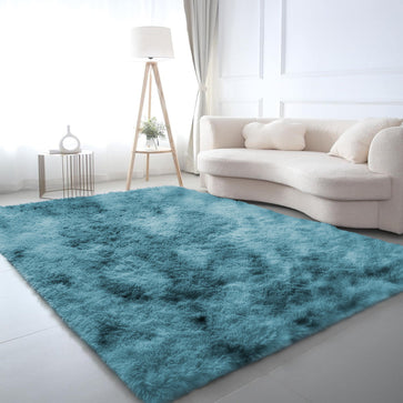 Faux Fur Teal Shaggy Rug