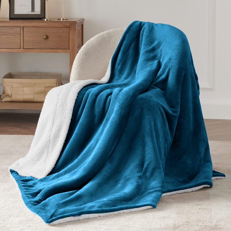 Teal sherpa blanket sale