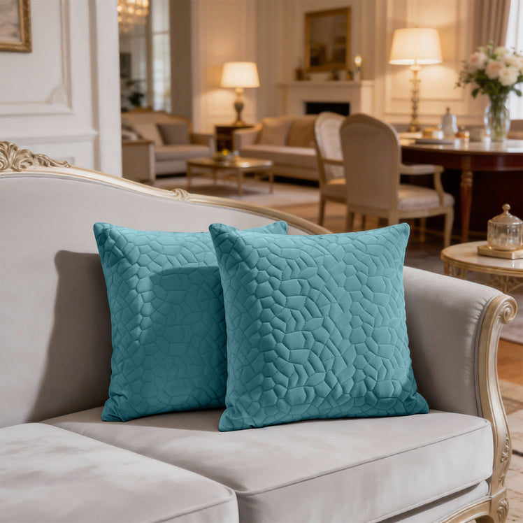 Velvet Embossed Pattern Cushion Covers Pebbles