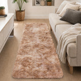 Faux Fur Anti Slip Soft Plush Shaggy Rug Tie Dye Beige