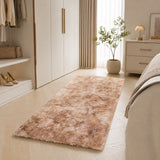 Faux Fur Anti Slip Soft Plush Shaggy Rug Tie Dye Beige