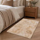 Faux Fur Anti Slip Soft Plush Shaggy Rug Tie Dye Cream