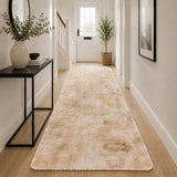 Faux Fur Anti Slip Soft Plush Shaggy Rug Tie Dye Cream
