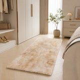 Faux Fur Anti Slip Soft Plush Shaggy Rug Tie Dye Cream