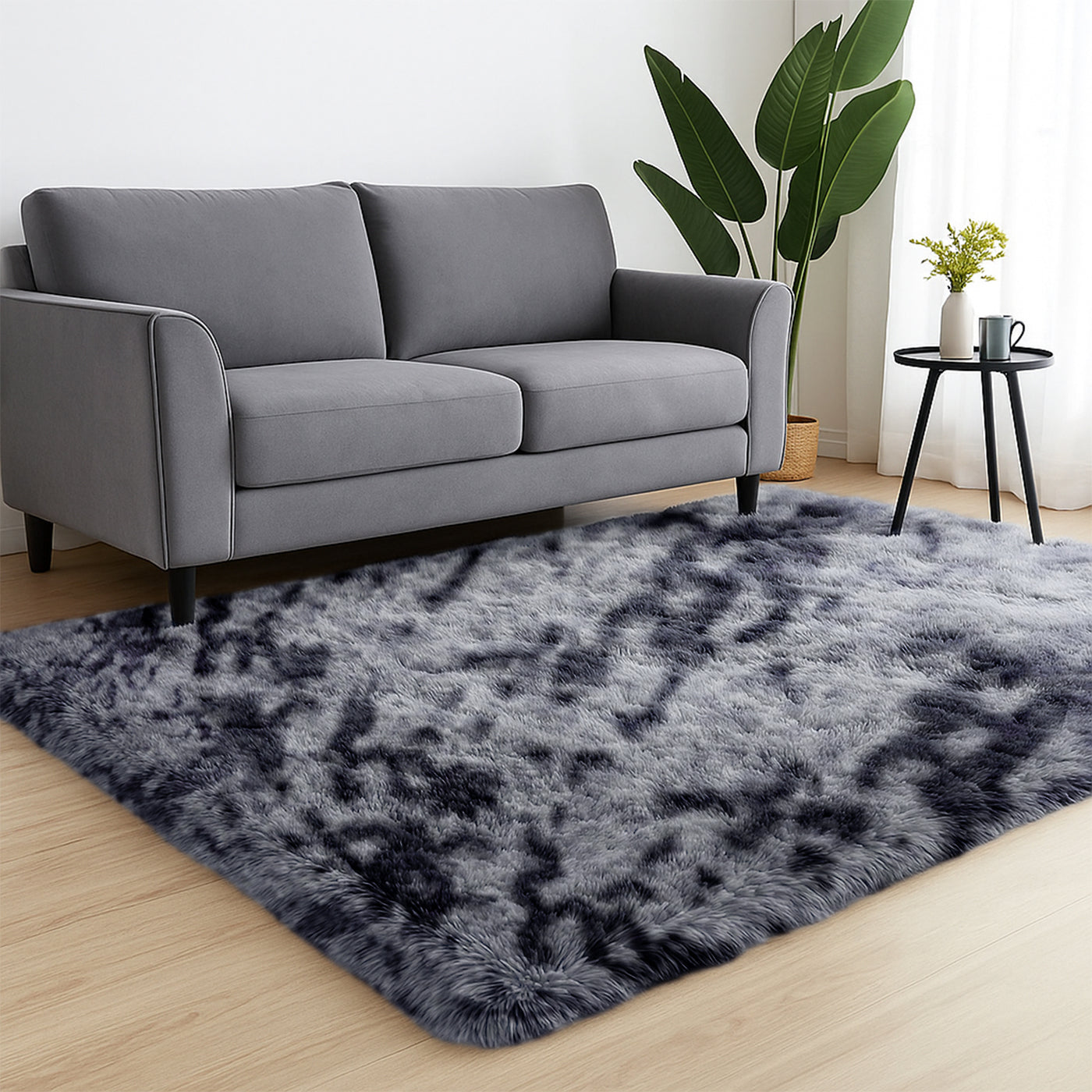 Faux Fur Anti Slip Soft Plush Shaggy Rug Tie Dye