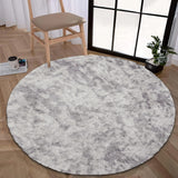 Faux Fur Anti Slip Soft Plush Shaggy Rug Tie Dye Light Grey