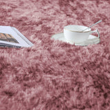 Faux Fur Anti Slip Soft Plush Shaggy Rug Tie Dye Lilac