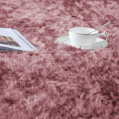 Faux Fur Anti Slip Soft Plush Shaggy Rug Tie Dye Lilac