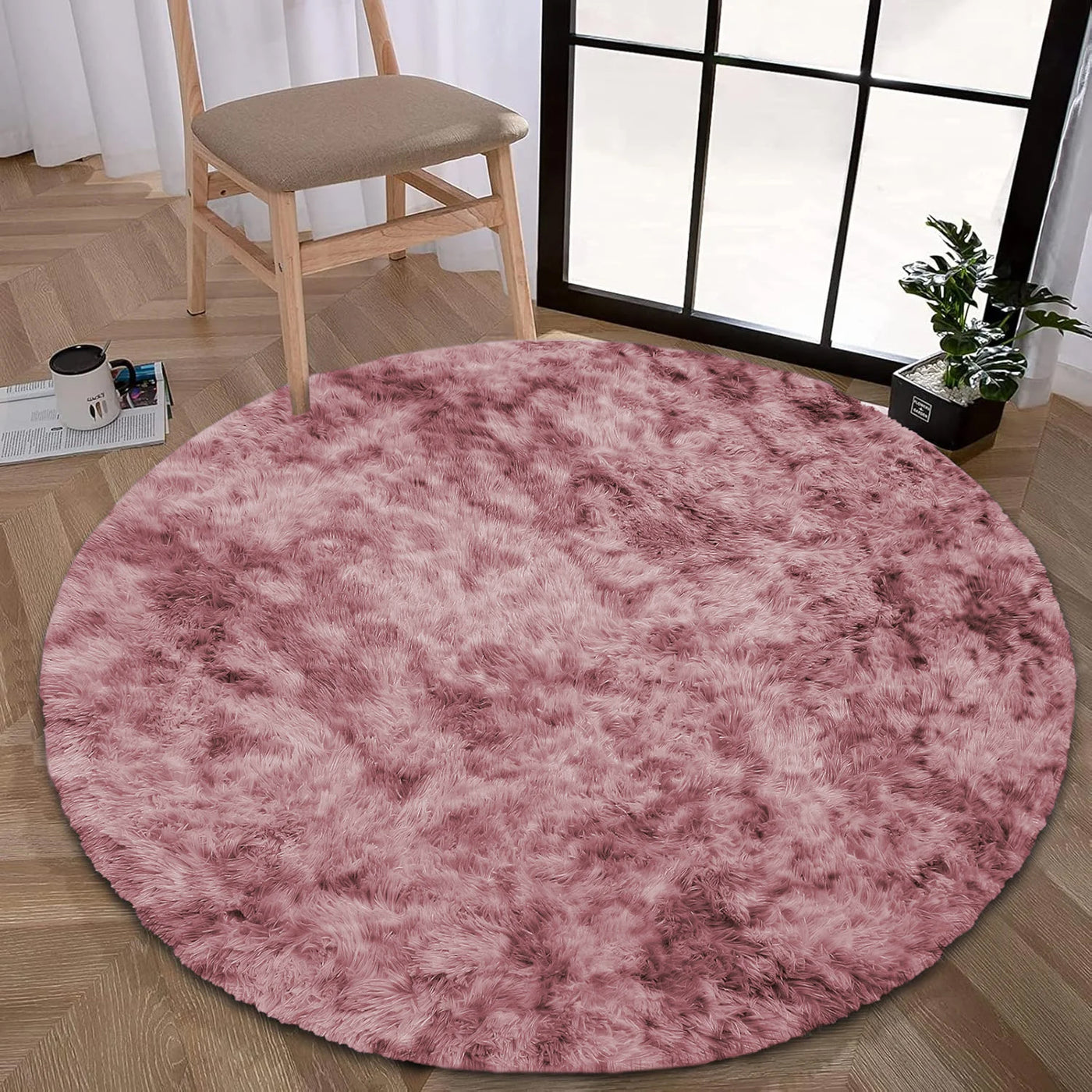 Faux Fur Anti Slip Soft Plush Shaggy Rug Tie Dye Lilac