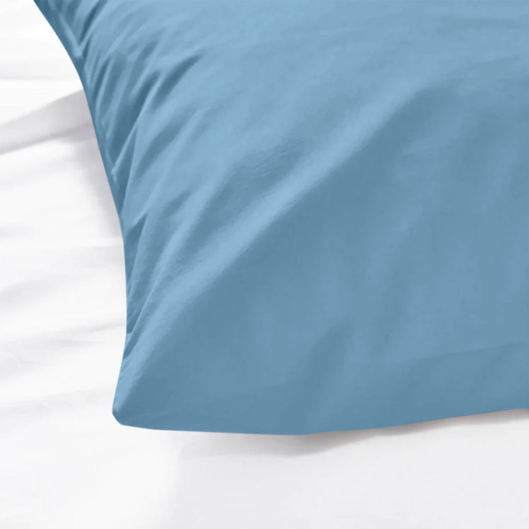 Washed Blue Pillow Cases Plain Pair