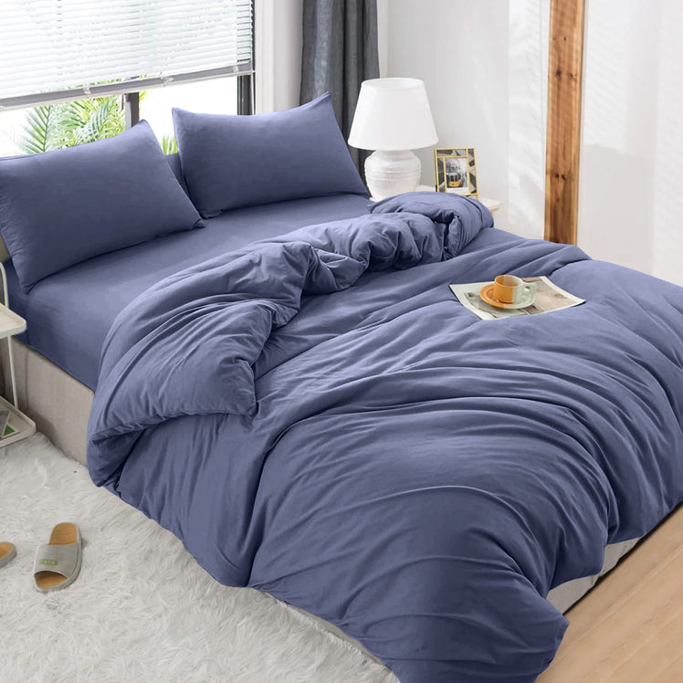 4 Piece Bedding Set Duvet Cover, Pillowcases & Fitted Sheet