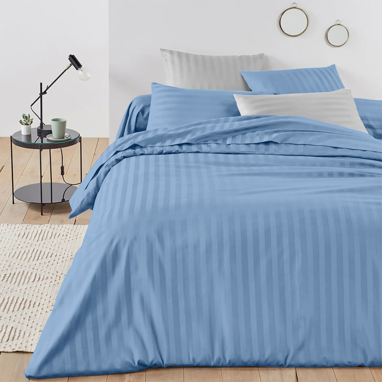 Stripe Duvet Covers Bedding Set with Pillowcases & Fitted Sheet