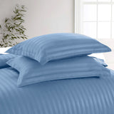 Stripe Washed Blue Duvet Cover Set With Pillowcases