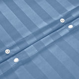 Stripe Washed Blue Duvet Cover Set With Pillowcases
