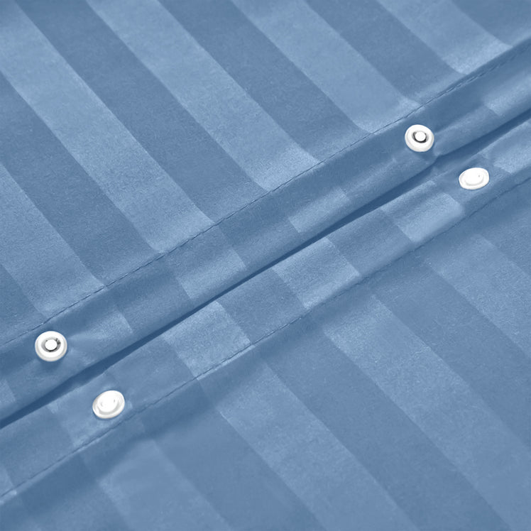 Stripe Washed Blue Duvet Cover Set With Pillowcases