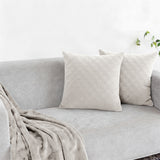 Velvet Embossed Pattern Cushion Covers Check