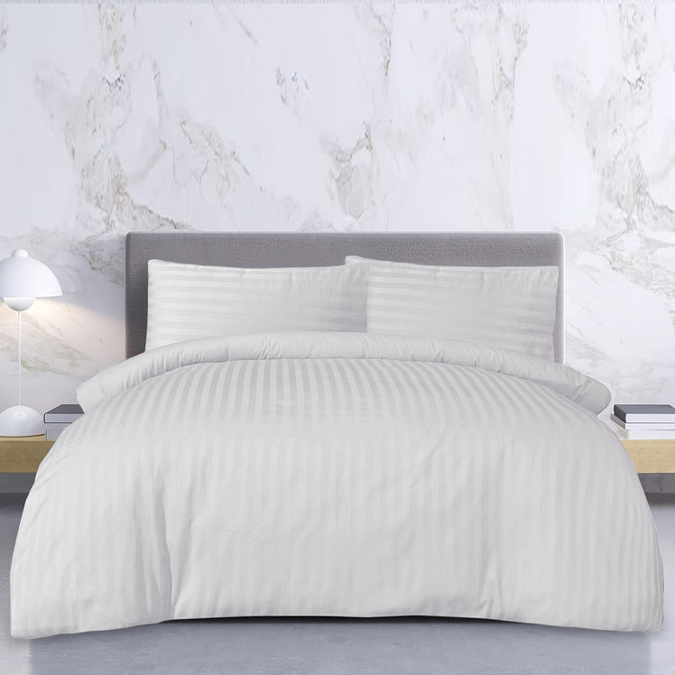 stripe white double duvet set