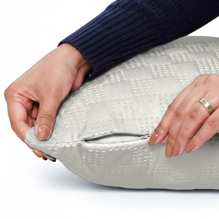 Velvet Embossed Pattern Cushion Covers Check