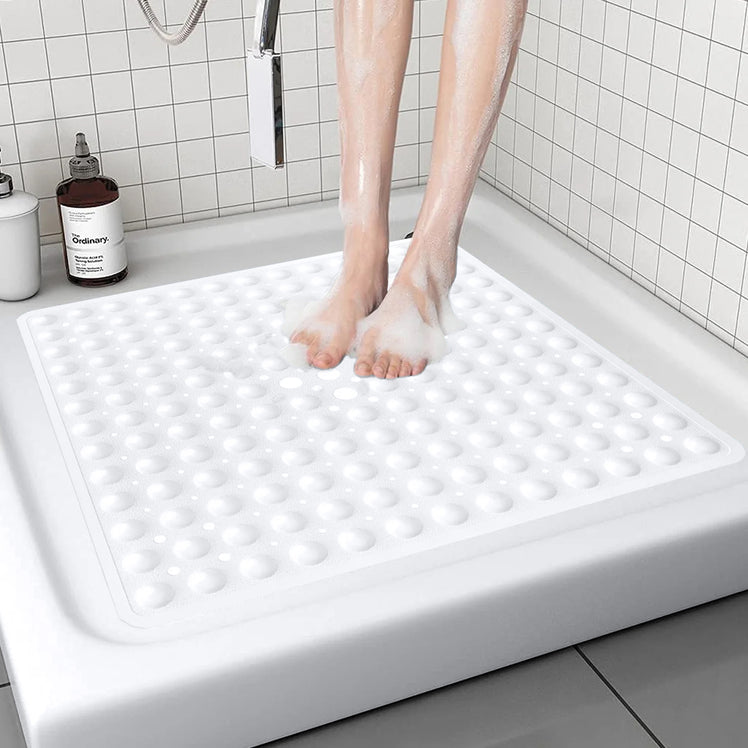 Anti-Slip Strong Suction PVC Rubber Bathroom Shower Mat White