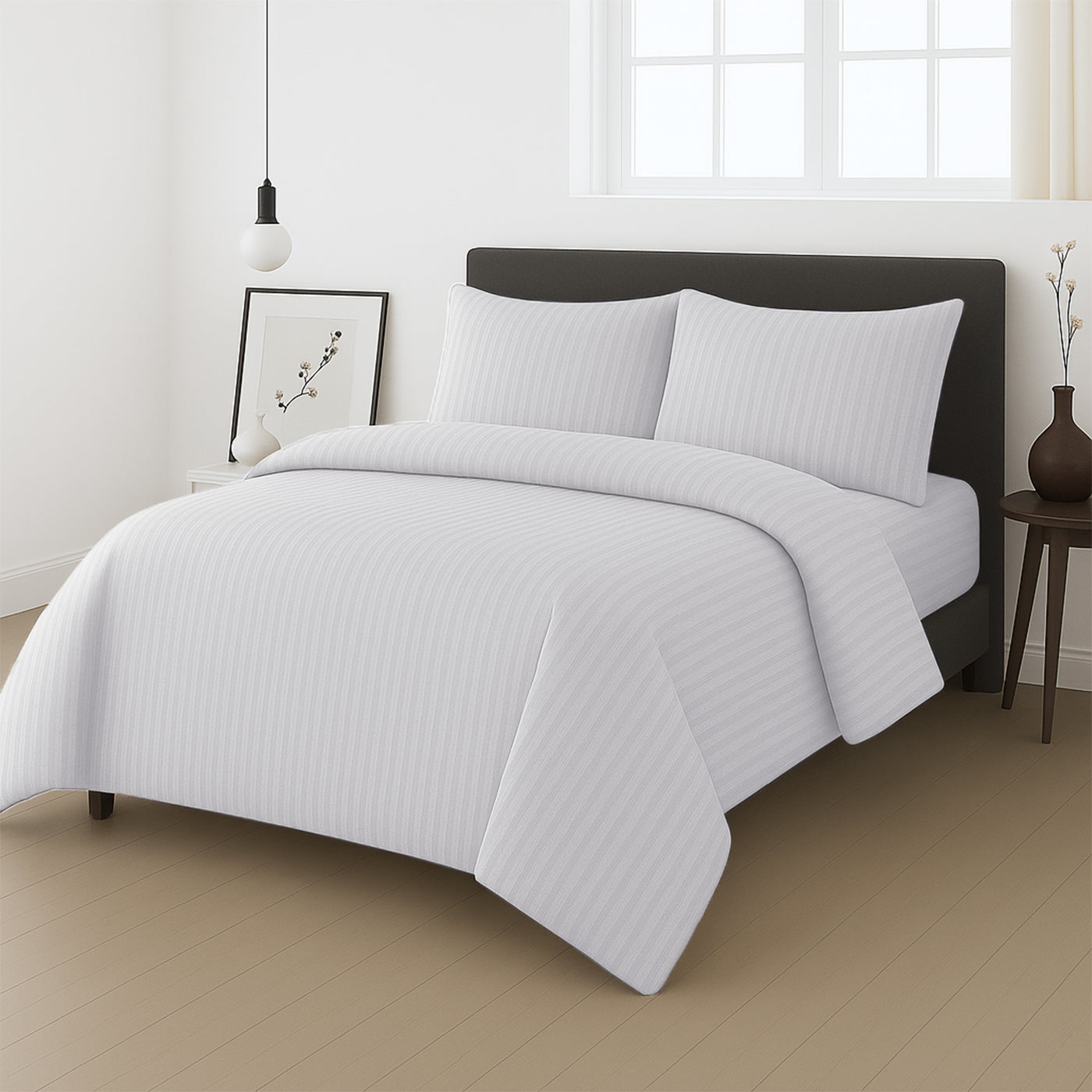 four piece luxury white duvet cover