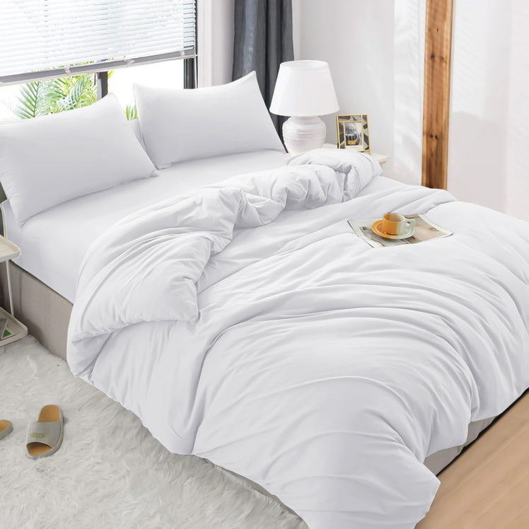 4 Piece Bedding Set Duvet Cover, Pillowcases & Fitted Sheet