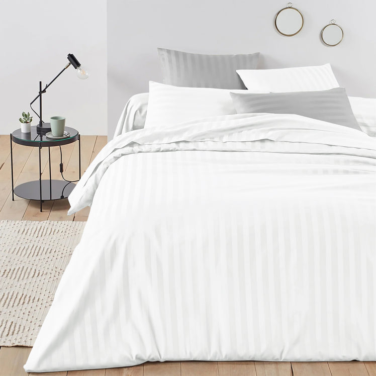 Stripe Duvet Covers Bedding Set with Pillowcases & Fitted Sheet