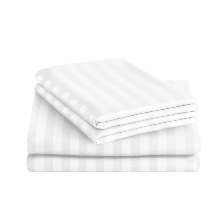 Stripe White Duvet Cover Set With Pillowcases