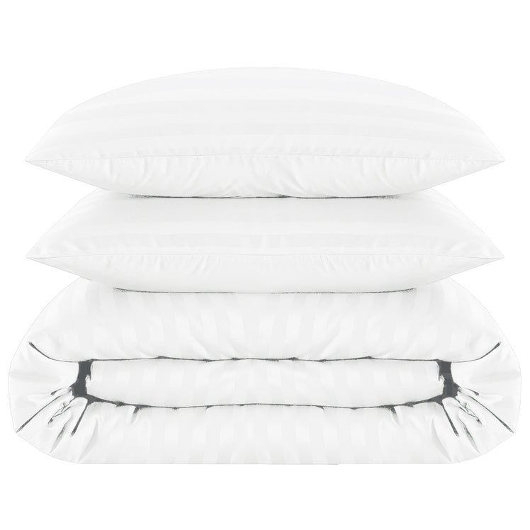 Stripe Duvet Covers Bedding Set with Pillowcases & Fitted Sheet