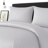 stripe four piece white duvet cover