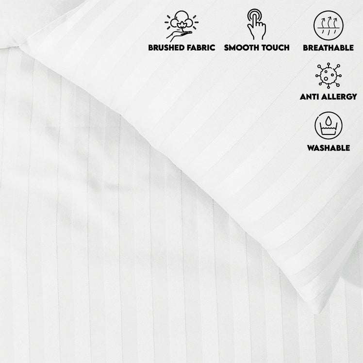 Stripe Duvet Covers Bedding Set with Pillowcases & Fitted Sheet