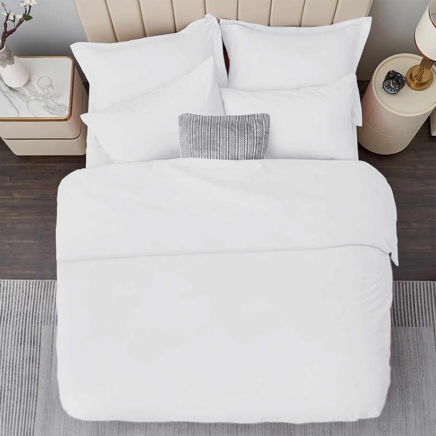 four piece white duvet king