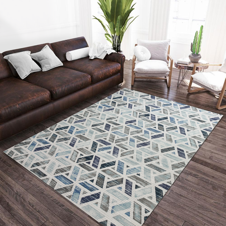 Area Rug Geometric Print Carpet Non Slip Soft