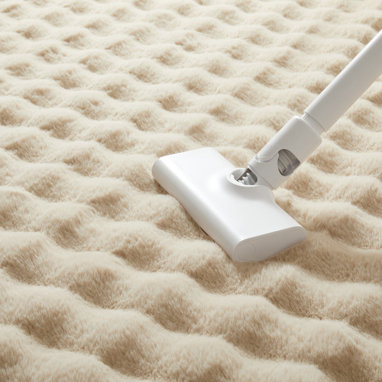 Soft Bubble Rug – Faux Fur Textured Washable Area Rug