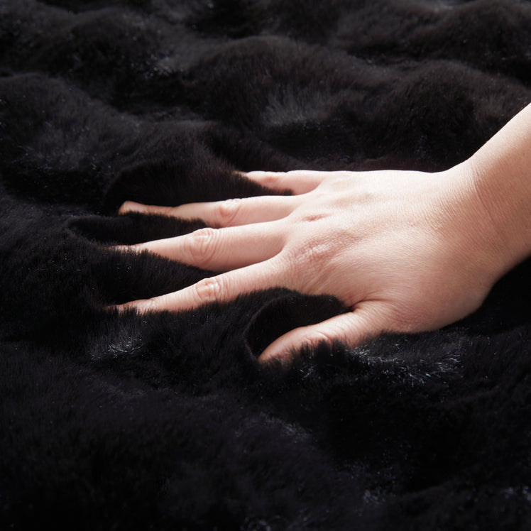 Soft Bubble Rug – Faux Fur Textured Washable Area Rug