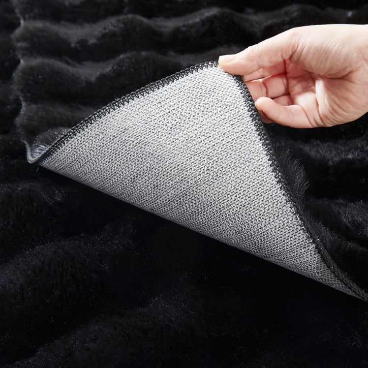 Soft Bubble Rug – Faux Fur Textured Washable Area Rug