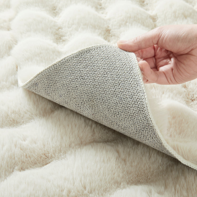 Soft Bubble Rug – Faux Fur Textured Washable Area Rug