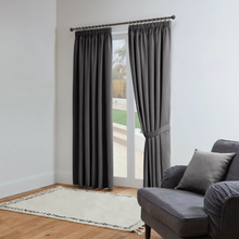 Grey Blackout Curtains Pencil Pleat