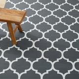 Non-Slip Geometric Lattice Printed Area Rug Grey