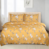 Printed Duvet Cover Set Ochre Flower