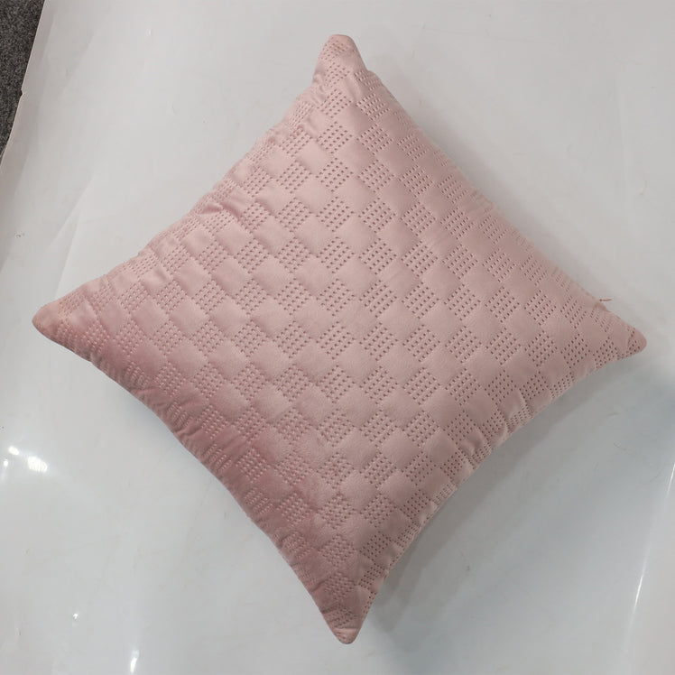 Velvet Embossed Pattern Cushion Covers Check