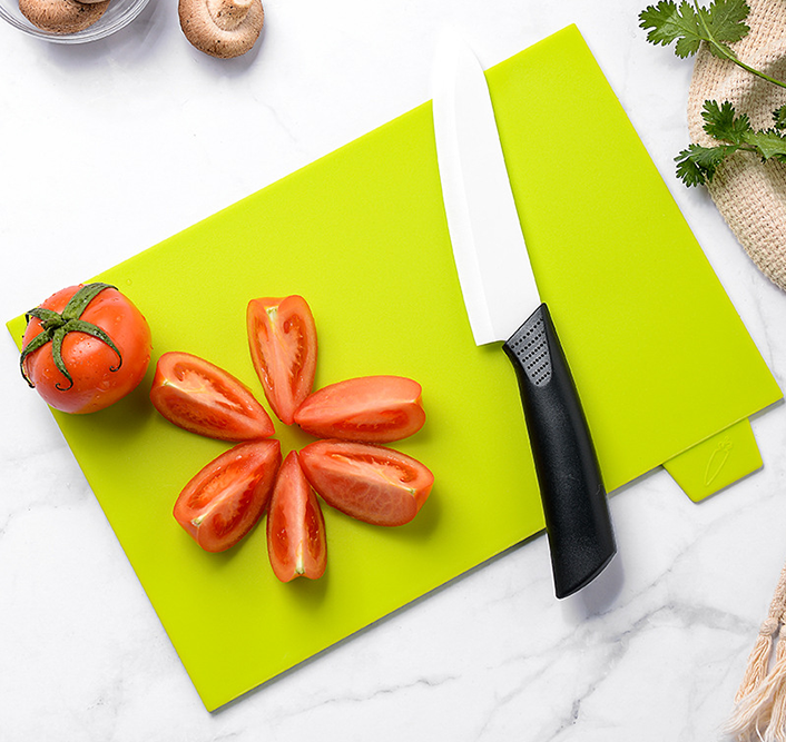 Thick Plastic Coloured Food Cutting Chopping Board 4 Piece Set