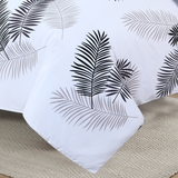 Oxford homeware Leaf Printed Duvet Cover Set White