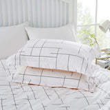 Tile Pattern Printed Reversible Duvet Cover Set White